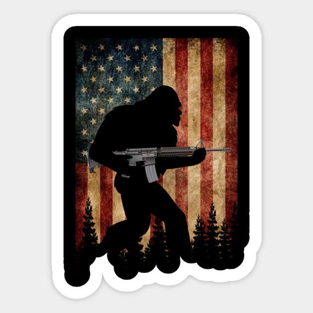 Bigfoot 2nd Amendment Right to Bear Arms Gift for Gun Owner Sticker by dmitriytewzir